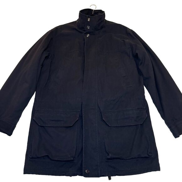 J.Crew Men’s Quilted Field Utility Jacket Navy Size Small Cotton Lined Barn Coat - Picture 1 of 16